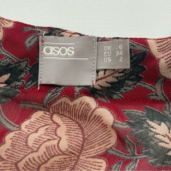 ASOS Women’s Pink and Brown Midi Sundress with Bishop‎ Sleeves Size 2 - Picture 11 of 11